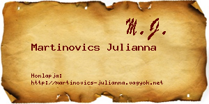 Martinovics Julianna névjegykártya